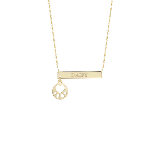 Our Cause for Paws Mini Paw Bar Necklace