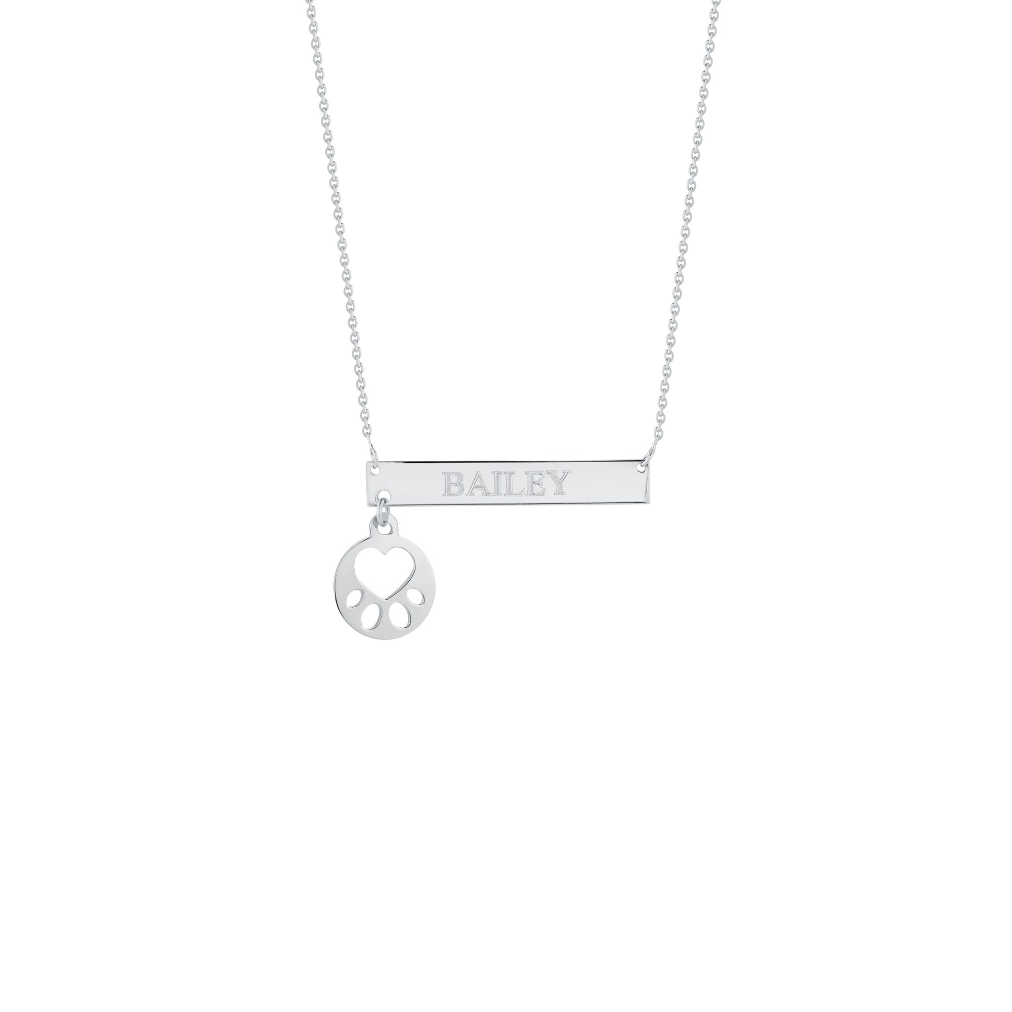 Our Cause for Paws Mini Paw Bar Necklace