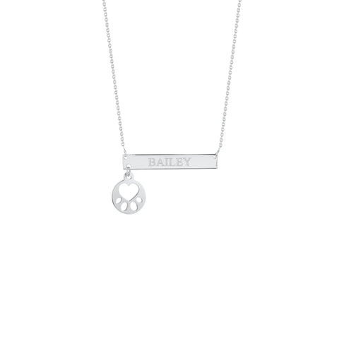 Our Cause for Paws Mini Paw Bar Necklace