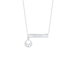 Our Cause for Paws Mini Paw Bar Necklace