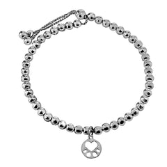 Our Cause for Paws Silver Beaded Mini Paw Bracelet