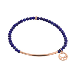 Our Cause for Paws 14k Rose Gold Mini Paw Bar Bead Bracelet
