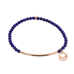 Our Cause for Paws 14k Rose Gold Mini Paw Bead Bar Bracelet