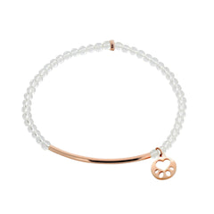 Our Cause for Paws 14k Rose Gold Mini Paw Bead Bar Bracelet