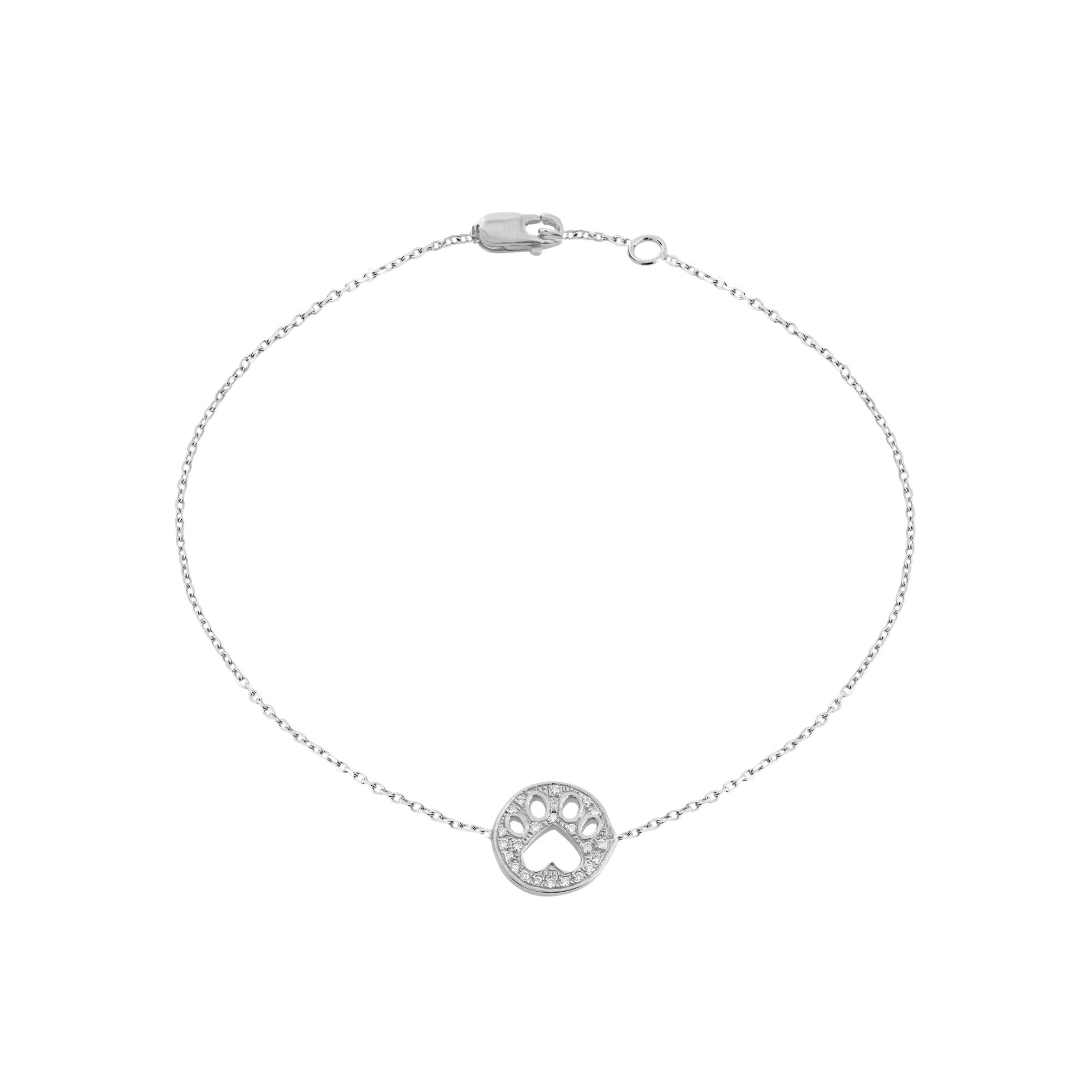 Our Cause for Paws 14k Gold and Diamond Mini Paw Bracelet