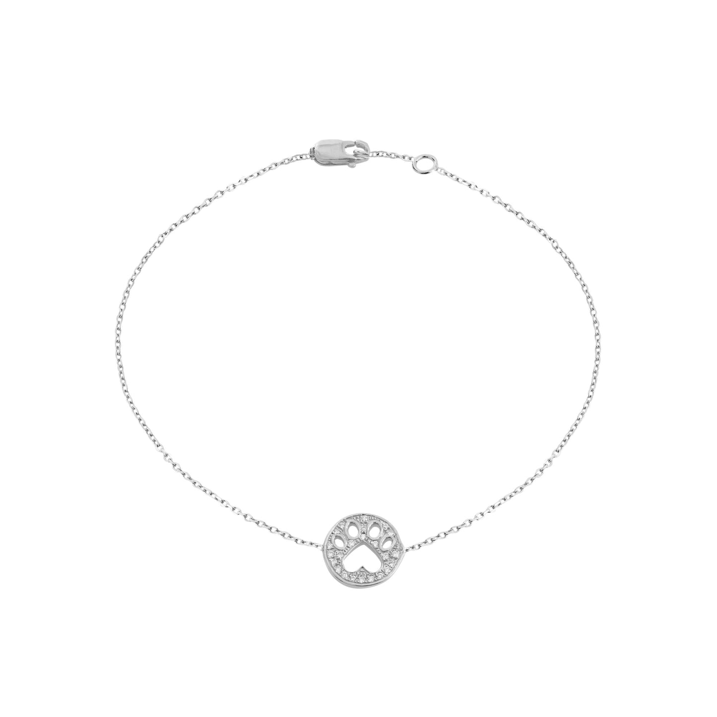 Our Cause for Paws 14k Gold and Diamond Mini Paw Bracelet