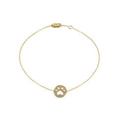 Our Cause for Paws 14k Gold and Diamond Mini Paw Bracelet