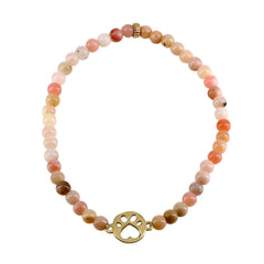 Our Cause for Paws 14k Yellow Gold Mini Paw Bead Bracelet