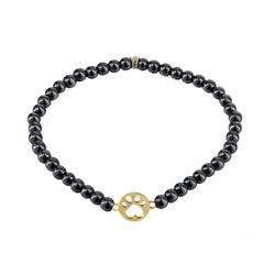 Our Cause for Paws 14k Yellow Gold Mini Paw Bead Bracelet