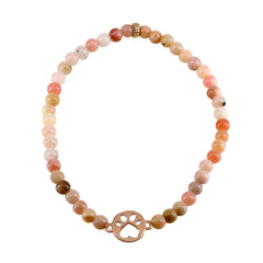 Our Cause for Paws 14k Rose Gold Mini Paw Bead Bracelet