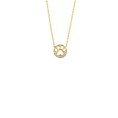 Our Cause for Paws 14k Gold and Diamond Mini Paw Pendant Necklace