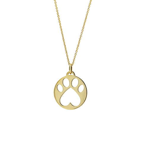 Our Cause for Paws 14k Yellow Gold Paw Charm Pendant