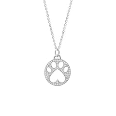 Our Cause for Paws 14k Gold and Pave Diamond Paw Charm Pendant Necklace