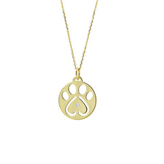 Our Cause for Paws 14k Yellow Gold Paw Charm Pendant