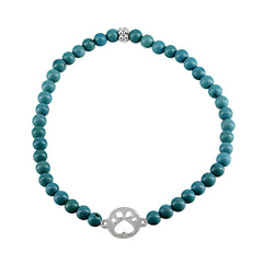 Our Cause for Paws Sterling Silver Mini Paw Bead Bracelet