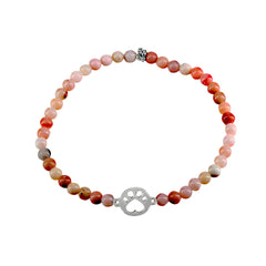 Our Cause for Paws Sterling Silver Mini Paw Bead Bracelet
