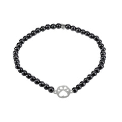 Our Cause for Paws Sterling Silver Mini Paw Bead Bracelet