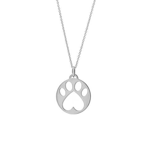 Our Cause for Paws Sterling Silver Paw Charm Pendant