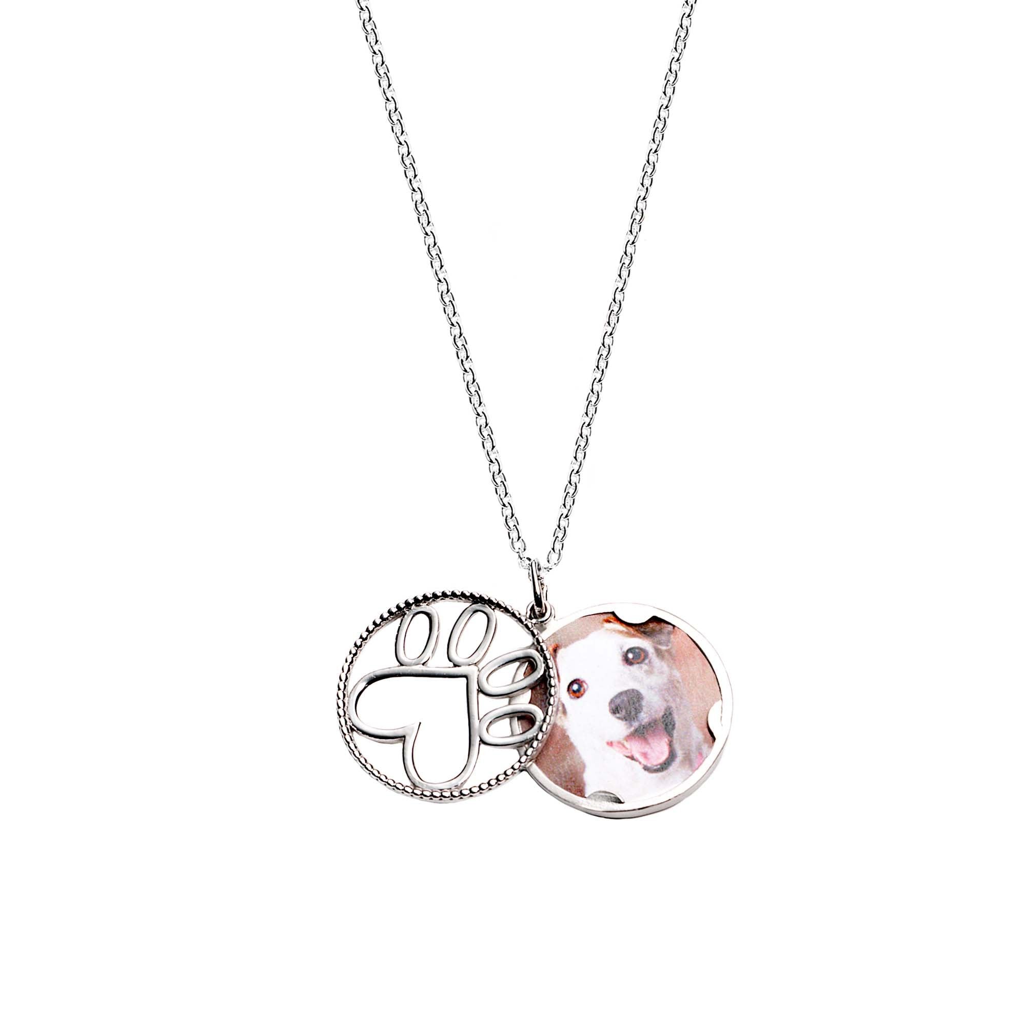 Our Cause for Paws Sterling Silver Open Locket Pendant Necklace