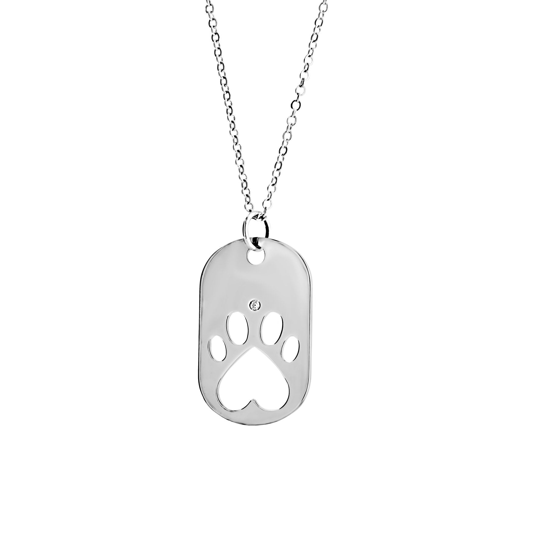 Our Cause for Paws Sterling Silver Dog Tag Necklace